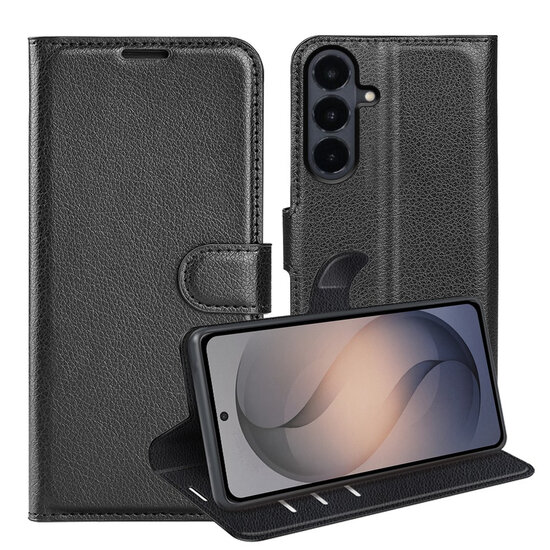 Samsung Galaxy S26 FE Hoesje - MobyDefend Kunstleren Wallet Book Case (Sluiting Voorkant) - Zwart
