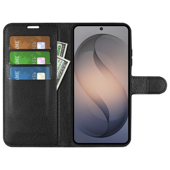 Samsung Galaxy S26 FE Hoesje - MobyDefend Kunstleren Wallet Book Case (Sluiting Voorkant) - Zwart