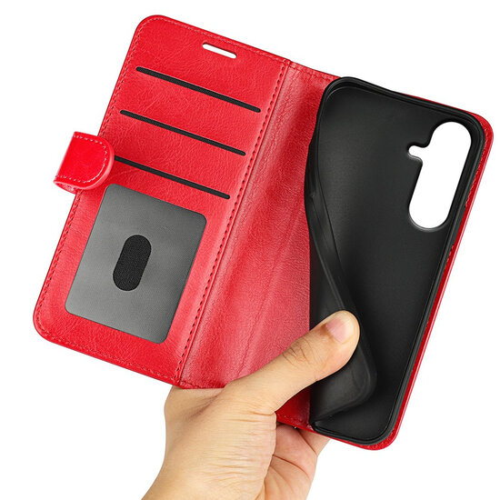 Samsung Galaxy S26 FE Hoesje - MobyDefend Wallet Book Case (Sluiting Achterkant) - Rood