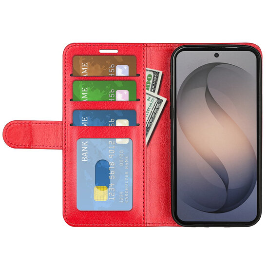 Samsung Galaxy S26 FE Hoesje - MobyDefend Wallet Book Case (Sluiting Achterkant) - Rood