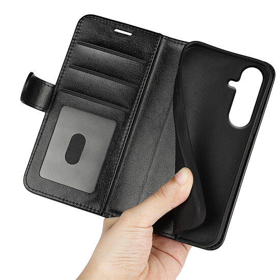 Samsung Galaxy S26 FE Hoesje - MobyDefend Wallet Book Case (Sluiting Achterkant) - Zwart