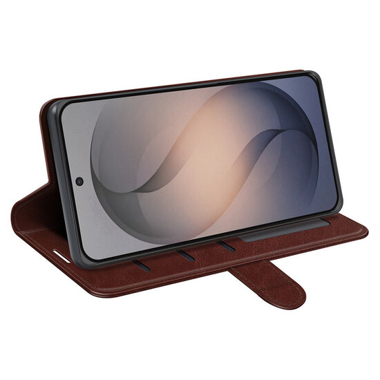 Samsung Galaxy S26 FE Hoesje - MobyDefend Wallet Book Case (Sluiting Achterkant) - Bruin