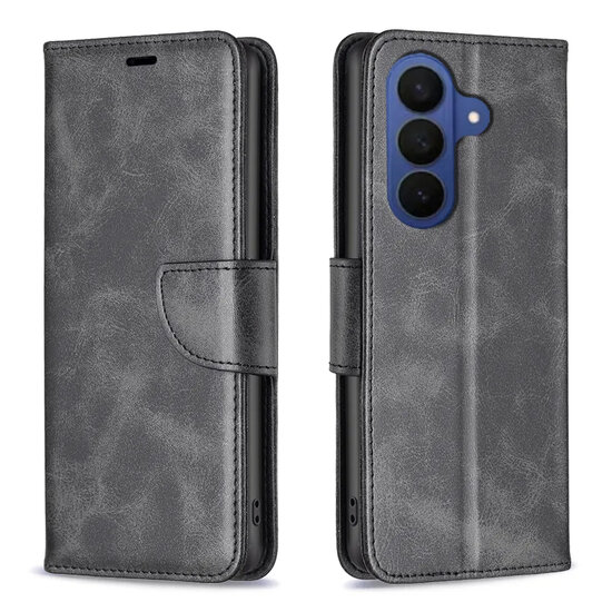 Samsung Galaxy S26 FE Hoesje - MobyDefend Wallet Book Case Met Koord - Zwart