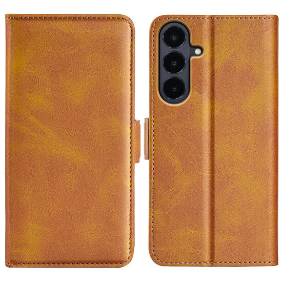 Samsung Galaxy S26 FE Hoesje - MobyDefend Luxe Wallet Book Case (Sluiting Zijkant) - Lichtbruin