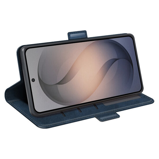 Samsung Galaxy S26 FE Hoesje - MobyDefend Luxe Wallet Book Case (Sluiting Zijkant) - Blauw