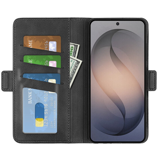 Samsung Galaxy S26 FE Hoesje - MobyDefend Luxe Wallet Book Case (Sluiting Zijkant) - Zwart