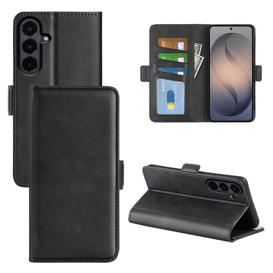 Samsung Galaxy S26 FE Hoesje - MobyDefend Luxe Wallet Book Case (Sluiting Zijkant) - Zwart