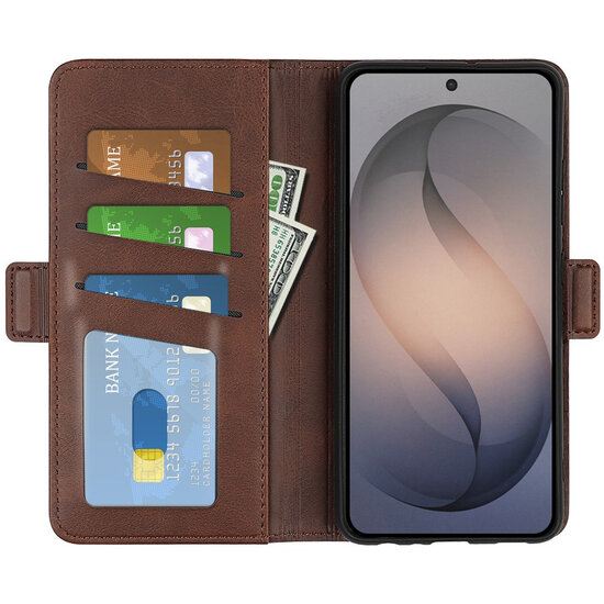 Samsung Galaxy S26 FE Hoesje - MobyDefend Luxe Wallet Book Case (Sluiting Zijkant) - Bruin