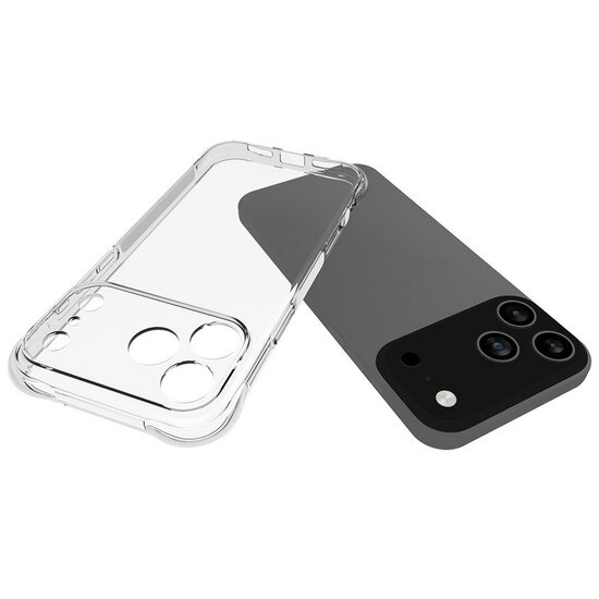 iPhone 18 Pro Hoesje - MobyDefend Transparante Shockproof TPU Backcover - Verstevigde Hoeken - Volledig Doorzichtig