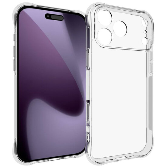 iPhone 18 Pro Hoesje - MobyDefend Transparante Shockproof TPU Backcover - Verstevigde Hoeken - Volledig Doorzichtig