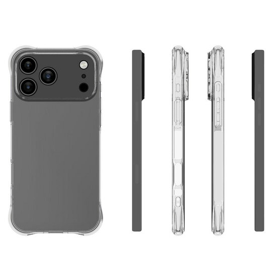 iPhone 18 Pro Hoesje - MobyDefend Transparante Shockproof TPU Backcover - Verstevigde Hoeken - Volledig Doorzichtig