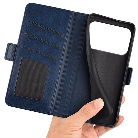 iPhone 18 Pro Hoesje - MobyDefend Luxe Wallet Book Case (Sluiting Zijkant) - Blauw