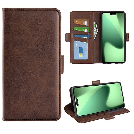iPhone 18 Pro Hoesje - MobyDefend Luxe Wallet Book Case (Sluiting Zijkant) - Bruin