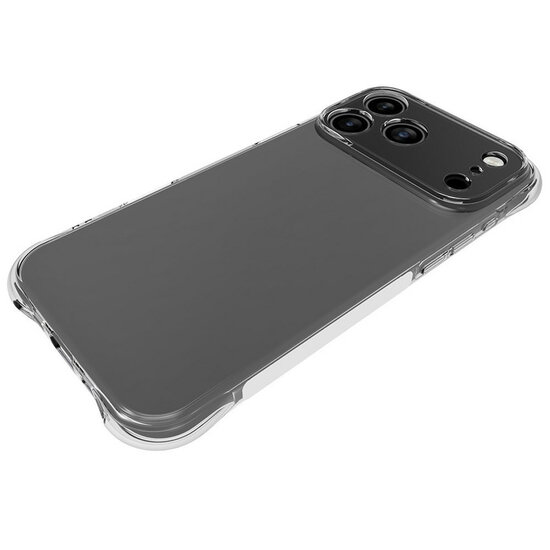 iPhone 18 Pro Max Hoesje - MobyDefend Transparante Shockproof TPU Backcover - Verstevigde Hoeken - Volledig Doorzichtig