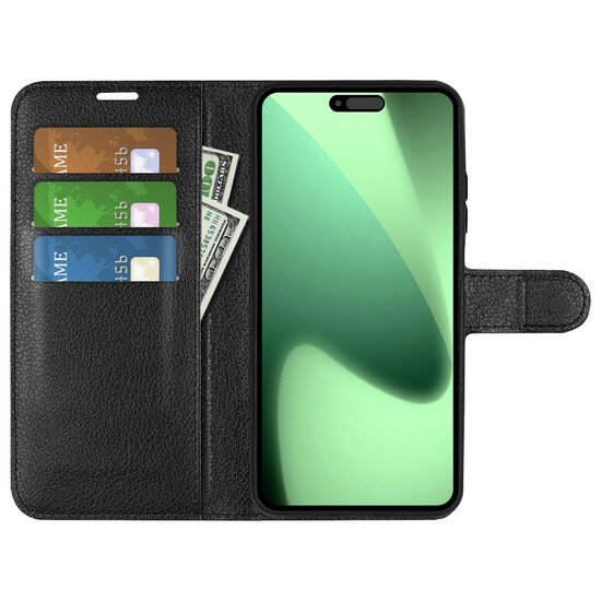 iPhone 18 Pro Max Hoesje - MobyDefend Kunstleren Wallet Book Case (Sluiting Voorkant) - Zwart