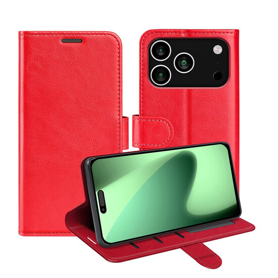 iPhone 18 Pro Max Hoesje - MobyDefend Wallet Book Case (Sluiting Achterkant) - Rood