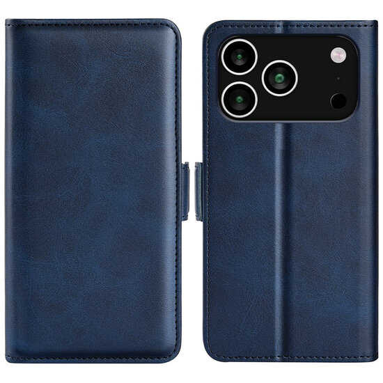 iPhone 18 Pro Max Hoesje - MobyDefend Luxe Wallet Book Case (Sluiting Zijkant) - Blauw