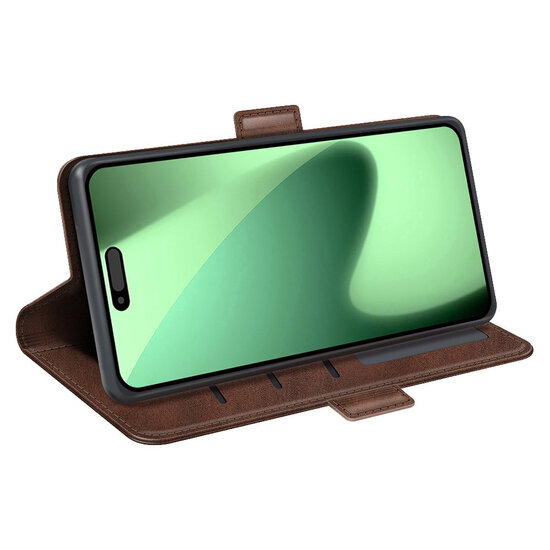 iPhone 18 Pro Max Hoesje - MobyDefend Luxe Wallet Book Case (Sluiting Zijkant) - Bruin