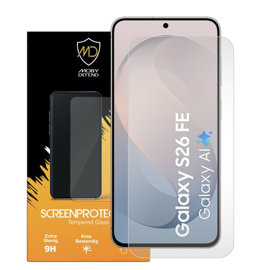 Samsung Galaxy S26 FE Screenprotector - MobyDefend Case-Friendly Screensaver - Gehard Glas