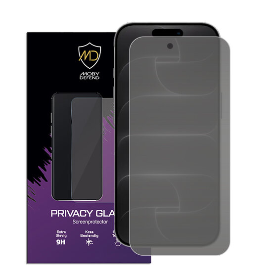 MobyDefend iPhone 18 Pro Screenprotector - HD Privacy Glass Screensaver