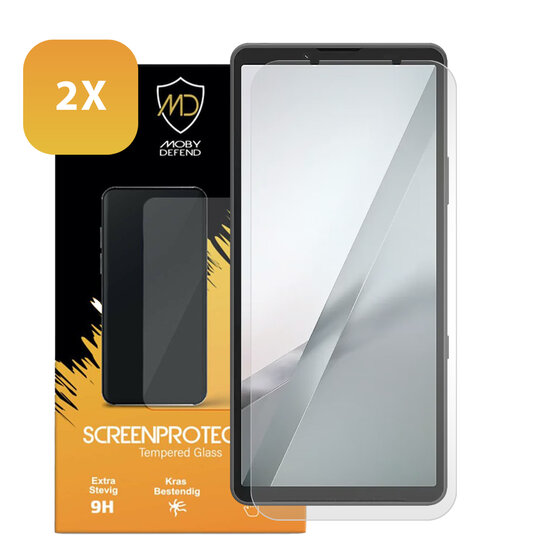 2-Pack Sony Xperia 10 VIII Screenprotectors - MobyDefend Case-Friendly Screensavers - Gehard Glas