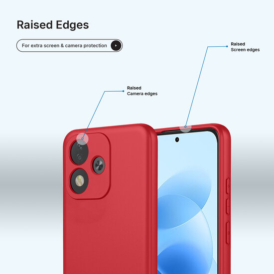 Xiaomi Redmi Note 17 4G/5G Hoesje - MobyDefend Matte Siliconen Backcover - Framboosrood