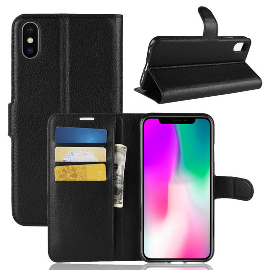 Apple iPhone XR Hoesje - MobyDefend Kunstleren Wallet Book Case (Sluiting Voorkant) - Zwart