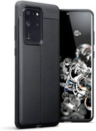 Samsung Galaxy S20 Ultra hoesje, Gel case lederlook, Zwart