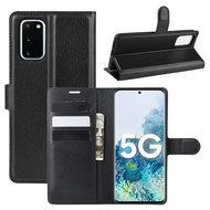 Samsung Galaxy S20 FE Hoesje - MobyDefend Kunstleren Wallet Book Case (Sluiting Voorkant) - Zwart