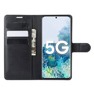 Samsung Galaxy S20 FE hoesje, MobyDefend Kunstleren Wallet Book Case, Zwart