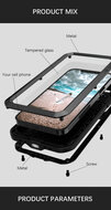 Apple iPhone 12 Pro hoes, Love Mei, Metalen extreme protection case, Grijs