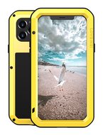 Apple iPhone 12 Pro Hoes - Love Mei Metalen Case - Extreme Protection - Geel