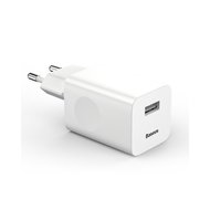 Baseus Wall charger, Oplader met 1 USB-poort, Quick Charge 3.0, Wit