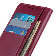 Nokia 2.4 hoesje, Luxe wallet bookcase, Rood-Paars