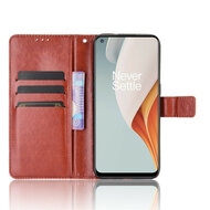 OnePlus Nord N10 hoesje, Wallet bookcase, Bruin