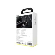 Baseus Car charger - Oplader met 2 USB-poorten en display - Grijs