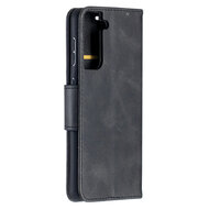Samsung Galaxy S21 Hoesje - MobyDefend Wallet Book Case Met Koord - Zwart