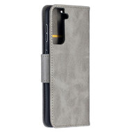 Samsung Galaxy S21 hoesje, Wallet bookcase, Grijs