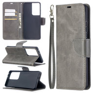 Samsung Galaxy S21 Ultra hoesje, Wallet bookcase, Grijs