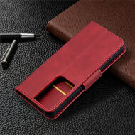 Samsung Galaxy S21 Ultra Hoesje - MobyDefend Wallet Book Case Met Koord - Rood