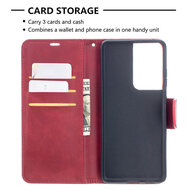 Samsung Galaxy S21 Ultra hoesje, Wallet bookcase, Rood