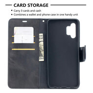 Samsung Galaxy A32 (5G) Hoesje - MobyDefend Wallet Book Case Met Koord - Zwart