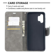 Samsung Galaxy A32 (5G) Hoesje - MobyDefend Wallet Book Case Met Koord - Grijs