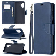 Samsung Galaxy A32 (5G) Hoesje - MobyDefend Wallet Book Case Met Koord - Blauw