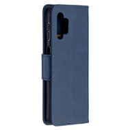 Samsung Galaxy A32 (5G) Hoesje - MobyDefend Wallet Book Case Met Koord - Blauw
