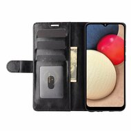 Samsung Galaxy A02s hoesje, Wallet bookcase, Zwart