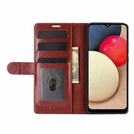 Samsung Galaxy A02s hoesje, Wallet bookcase, Bruin
