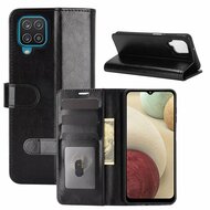 Samsung Galaxy A12 / M12 Hoesje - MobyDefend Wallet Book Case (Sluiting Achterkant) - Zwart