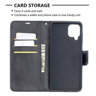 Samsung Galaxy A12 / M12 Hoesje - MobyDefend Wallet Book Case Met Koord - Zwart