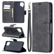 Samsung Galaxy A12 / M12 Hoesje - MobyDefend Wallet Book Case Met Koord - Zwart